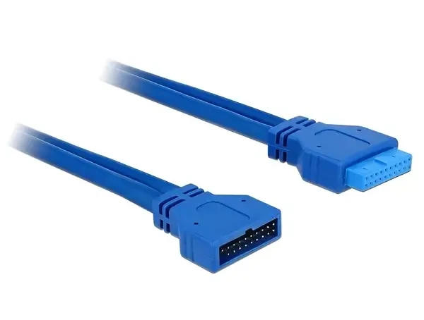 כבל מאריך USB 3.0 תקע 19 פין לשקע 19 פין אורך 45 ס"מ ז/ז DELOCK | 82943 | 4K