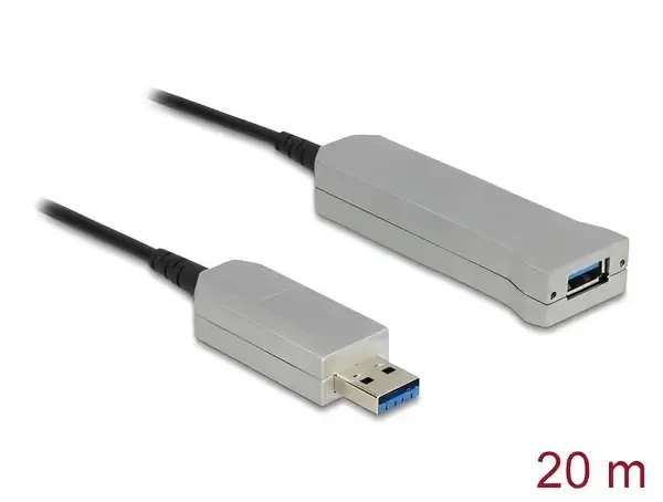 כבל מאריך USB-A 5Gbps אקטיבי על סיב אופטי ז/נ DELOCK | 83739 | 4K