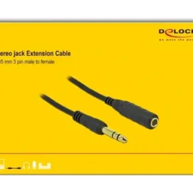 כבל מאריך אודיו PL 6.35 סטריאו 3 מגעים ז/נ DELOCK | 86766