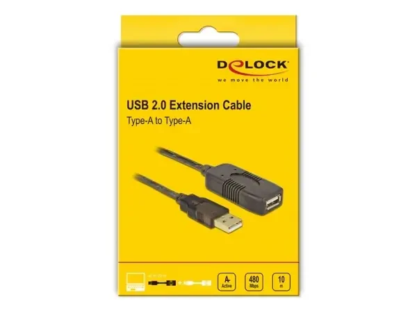 כבל מאריך אקטיבי USB-A 2.0 ז/נ DELOCK | 82446 | 4K