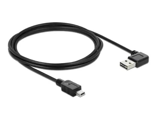 כבל מיני EASY-USB 2.0 תקע Mini-B לתקע USB-A דו כיווני בזווית 90° ז/ז DELOCK | 83378 | 4K