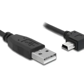 כבל מיני USB 2.0 תקע USB-A לתקע Mini-B בזווית 90° שמאלה ז/ז DELOCK | 82684 | 4K