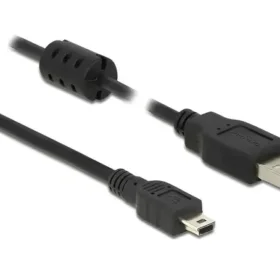 כבל מיני USB 2.0 תקע USB-A לתקע Mini-B בזווית 90° שמאלה ז/ז DELOCK | 84911 | 4K