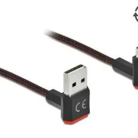כבל מיקרו EASY-USB 2.0 תקע Micro-B לתקע USB-A עם מחברים דו כיווניים בזווית צד 90° ז/ז DELOCK | 85264 | 4K