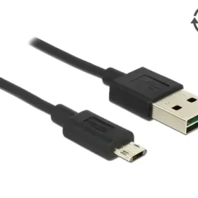כבל מיקרו EASY-USB 2.0 תקע Micro-B לתקע USB-A עם מחברים דו כיווניים ז/ז DELOCK | 83850 | 4K