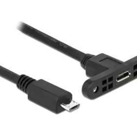 כבל מיקרו USB-B 2.0 ז/נ להתקנה בפאנל עם מרחק בין הברגים 30 מ"מ DELOCK | 85245 | 4K