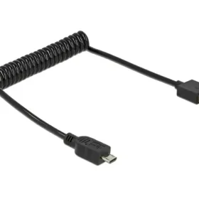 כבל מסולסל מיקרו USB 2.0 תקע Micro-B לתקע USB-A ז/ז DELOCK | 83162 | 4K