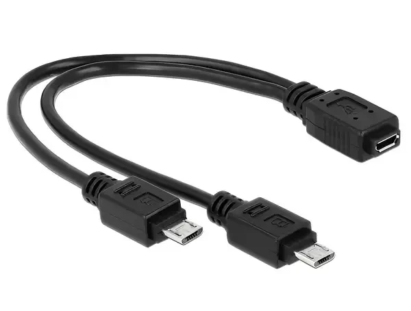 כבל מפצל מיקרו USB 2.0 מ-שקע Micro-B ל-2 תקעים Micro-B ז/ז DELOCK | 65440 | 4K