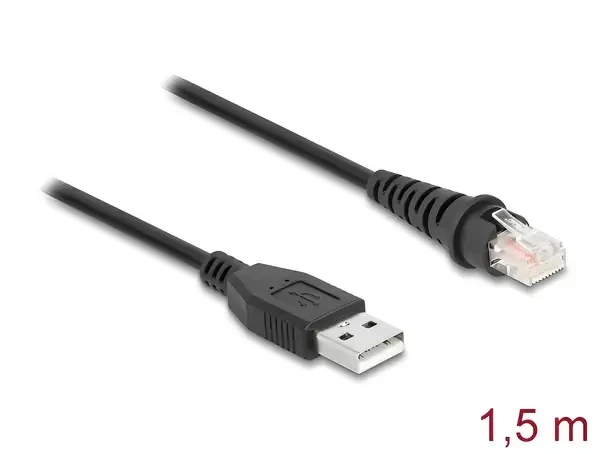 כבל קורא ברקוד תקע USB-A 2.0 לתקע RJ50 ז/ז DELOCK | 90598 | 4K
