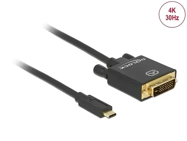 כבל תצוגה USB-C לחיבור מסך DVI ז/ז DELOCK | 85322 | 4K | 30hertz
