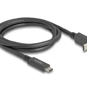 כבל תצוגה ונתונים USB-C 10Gbps HDR צד אחד מכופף 90° תומך PD 60W ז/ז DELOCK | 80034 | 4K