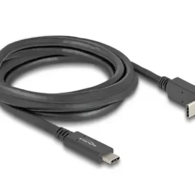 כבל תצוגה ונתונים USB-C 5Gbps HDR צד אחד מכופף 90° תומך PD 60W ז/ז DELOCK | 80035 | 4K