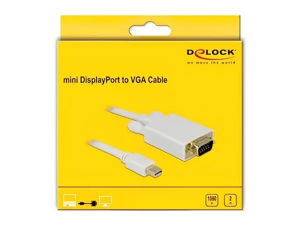 כבל תצוגה תקע USB-C לתקע VGA זז DELOCK 82921