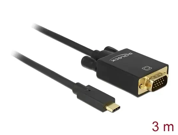 כבל תצוגה תקע USB-C לתקע VGA ז/ז DELOCK | 85263