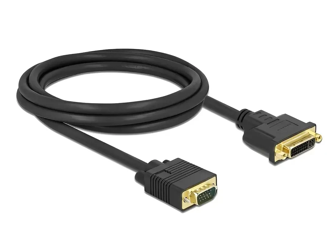 כבל תצוגה תקע VGA לשקע DVI 24+5 ז/נ DELOCK | 86757 | 4K | 60hertz