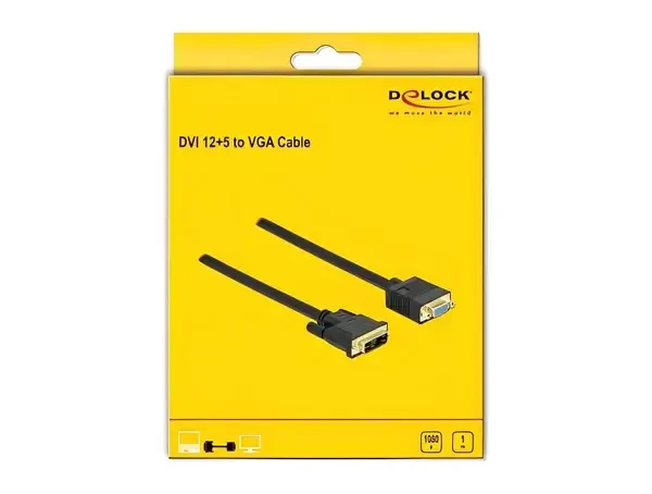 כבל תצוגה תקע VGA לתקע DVI 12+5 ז/נ DELOCK | 86755 | 4K | 60hertz