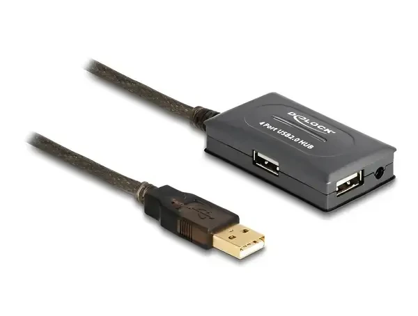מפצל USB 2.0 אקטיבי עם 4 יציאות ז/נ DELOCK | 82748 | 4K