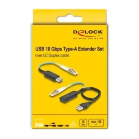 מרחיק USB 10Gbps על גבי כבל רשת אופטי LC Duplex ז/נ DELOCK | 66466 | 4K