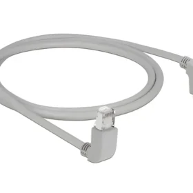 כבל רשת מסוכך RJ45 Cat.6A ז/ז שני צדדים בזווית 90° צד אחד למעלה צד שני למטה ז/ז DELOCK | 85871