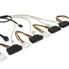 כבל Mini SAS HD SFF-8643 ל- power + SAS SFF-8482x4 ז/ז DELOCK | 83391 | 4K