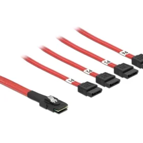 כבל Mini SAS SFF-8087 ל-SATA 7 pin x 4 ז/נ DELOCK | 83057 | 4K