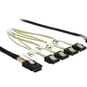 כבל Mini SAS SFF-8087 ל-Sideband + SATA 7 pin x 4 ז/נ DELOCK | 85674 | 4K