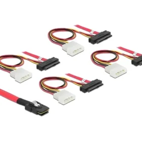 כבל Mini SAS SFF-8087 ל- power + SAS SFF-8482 x 4 ז/ז DELOCK | 83059 | 4K