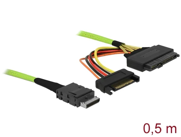כבל OCuLink PCIe SFF-8611 זכר ל- U.2 SFF-8639 נקבה DELOCK | 85802 | 4K