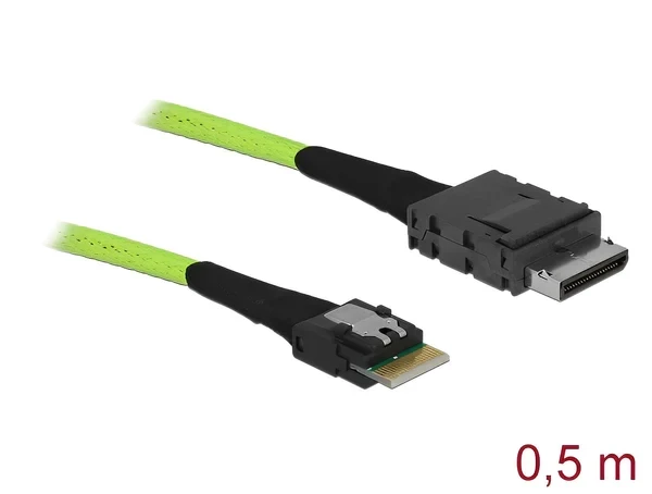 כבל OCuLink PCIe SFF-8611 ל- Slim SAS SFF-8654 4i ז/ז DELOCK | 85801 | 4K
