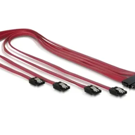 כבל SAS SFF-8484 ל-SATA 7 pin x 4 ז/נ DELOCK | 83044 | 4K