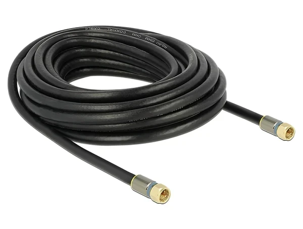 כבל אנטנה F Plug RG-6/U Quad Shield Premium ז/ז DELOCK | 88950 | 4K