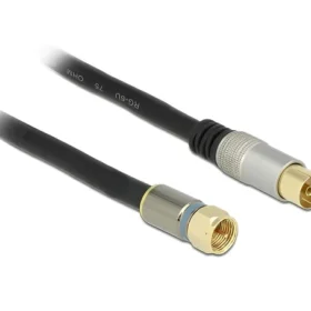 כבל אנטנה RG-6/U Quad Shield Premium תקע F לשקע IEC בציפוי זהב DELOCK | 88963 | 4K