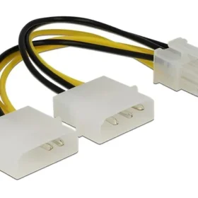 כבל חשמל PCI Express תקע 6 פינים ל- 2 x מולקס ז/ז DELOCK | 82315 | 4K