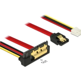 כבל חשמל ונתונים שקע SATA 6 Gb/s 22 pin בזווית 90° לשקע SATA 7 pin + תקע Floppy 4 pin נ/נ DELOCK | 85235 | 4K