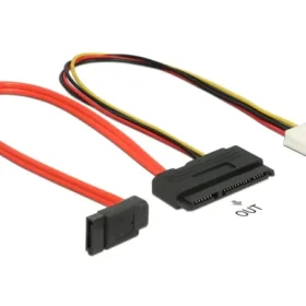 כבל חשמל ונתונים שקע SATA 6 Gb/s 22 pin לשקע SATA 7 pin + שקע Floppy 4 pin נ/נ DELOCK | 84852 | 4K
