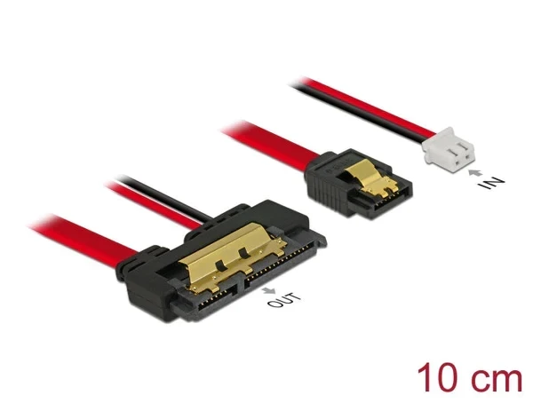 כבל חשמל ונתונים שקע SATA 6 Gb/s 22 pin לשקע SATA 7 pin + שקע חשמל 2 פין נ/נ DELOCK | 85238 | 4K