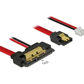 כבל חשמל ונתונים שקע SATA 6 Gb/s 22 pin לשקע SATA 7 pin + שקע חשמל 2 פין נ/נ DELOCK | 85238 | 4K