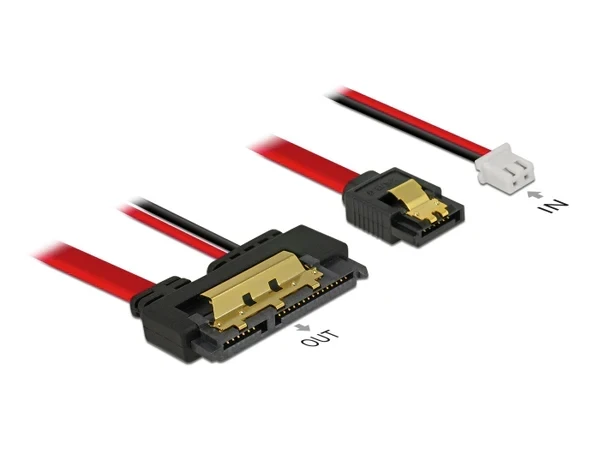 כבל חשמל ונתונים שקע SATA 6 Gb/s 22 pin לשקע SATA 7 pin + שקע חשמל 2 פין נ/נ DELOCK | 85238 | 4K