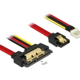 כבל חשמל ונתונים שקע SATA 6 Gb/s 22 pin לשקע SATA 7 pin + תקע Floppy 4 pin נ/נ DELOCK | 85232 | 4K