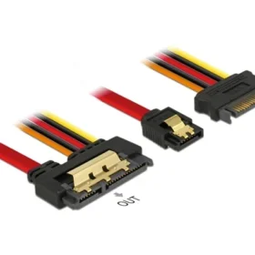 כבל חשמל ונתונים שקע SATA 6 Gb/s 22 pin לשקע SATA 7 pin + תקע Power SATA נ/נ DELOCK | 85228 | 4K
