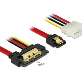 כבל חשמל ונתונים שקע SATA 6 Gb/s 22 pin לשקע SATA 7 pin + תקע מולקס נ/נ DELOCK | 85230 | 4K