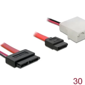 כבל חשמל ונתונים שקע Slim SATA 13 pin לשקע SATA 7 pin + תקע מולקס ז/נ DELOCK | 84390 | 4K