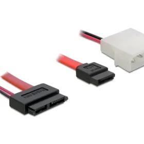 כבל חשמל ונתונים שקע Slim SATA 13 pin לשקע SATA 7 pin + תקע מולקס ז/נ DELOCK | 84790 | 4K
