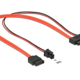 כבל חשמל ונתונים שקע Slim SATA 6 Gb/s 13 pin לשקע SATA 7 pin + תקע Micro Fit 3.0 ז/נ DELOCK | 84848 | 4K