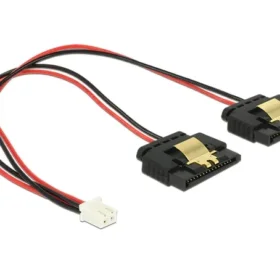 כבל חשמל שקע 2 פין ל- 2 SATA 15 pin x נ/נ DELOCK | 85249 | 4K