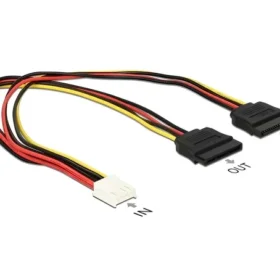 כבל חשמל שקע Floppy ל- 2 SATA 15 pin x נ/נ DELOCK | 84859 | 4K