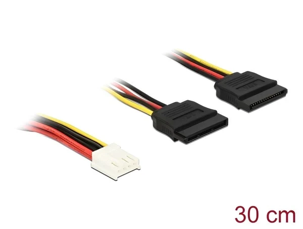 כבל חשמל שקע Floppy ל- 2 SATA 15 pin x נ/נ DELOCK | 84859 | 4K