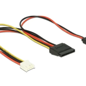 כבל חשמל שקע Floppy לשקע SATA + שקע Slim SATA נ/נ DELOCK | 84932 | 4K