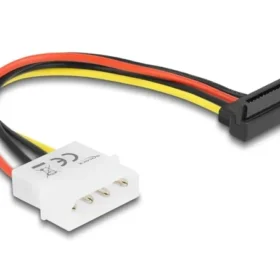 כבל חשמל שקע SATA 15 pin בזווית 90° למטה לתקע מולקס 4 פין ז/נ DELOCK | 60101 | 4K