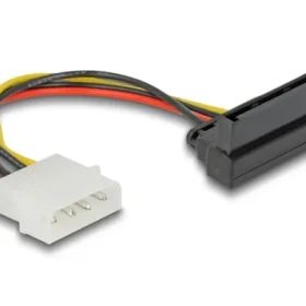 כבל חשמל שקע SATA 15 pin בזווית 90° למעלה לתקע מולקס 4 פין ז/נ DELOCK | 60104 | 4K